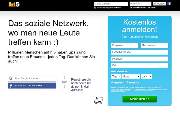 Hi 5, soziale Netzwerke