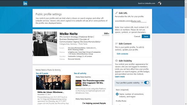 Professionelles linkedin profil erstellen