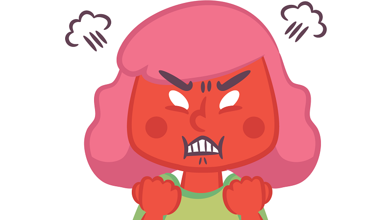 Wütendes Mädchen Cartoon