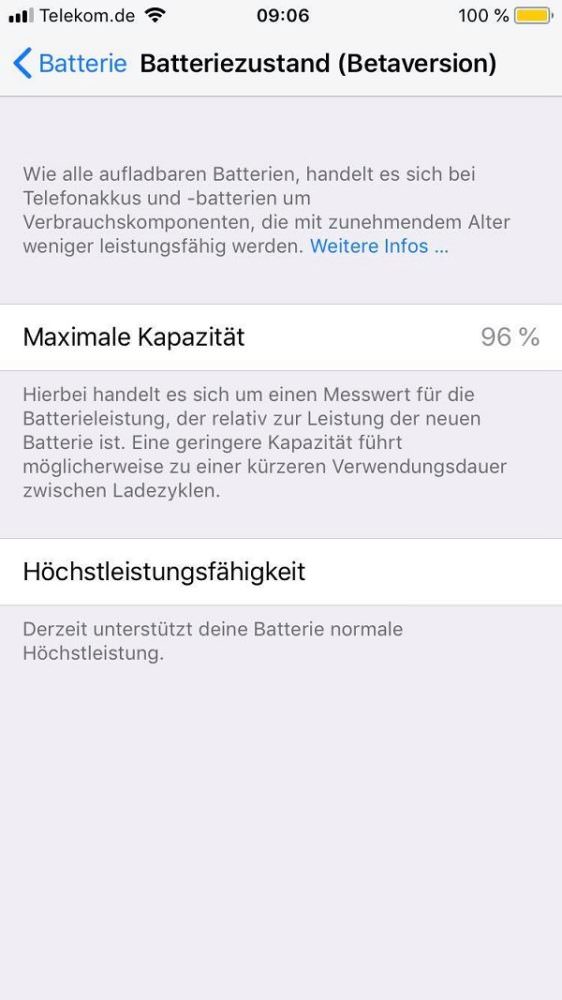 Apple, iPhone, Batterie, Batteriezustand