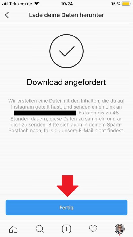 Instagram, Instagram-Daten herunterladen