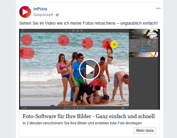 Markenziele Facebook Videoaufruf Beispiel