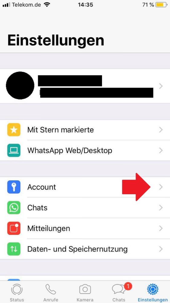 WhatsApp-Account löschen, WhatsApp