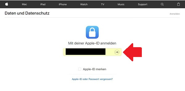 Apple-Daten herunterladen, DSGVO