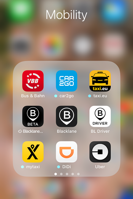 Homescreen Mobilitäts-Apps Jens Wohltorf
