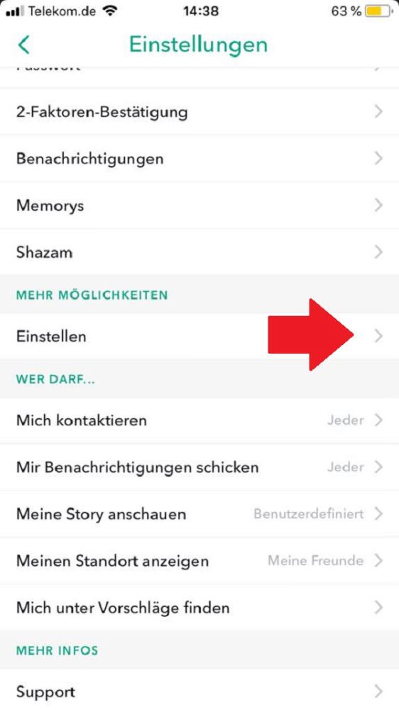 Snapchat, Snapchat-Targeting deaktivieren