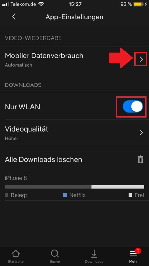 Netflix, Streaming, Netflix-App, Datenvolumen bei Netflix schonen, Datenverbrauch bei Netflix reduzieren