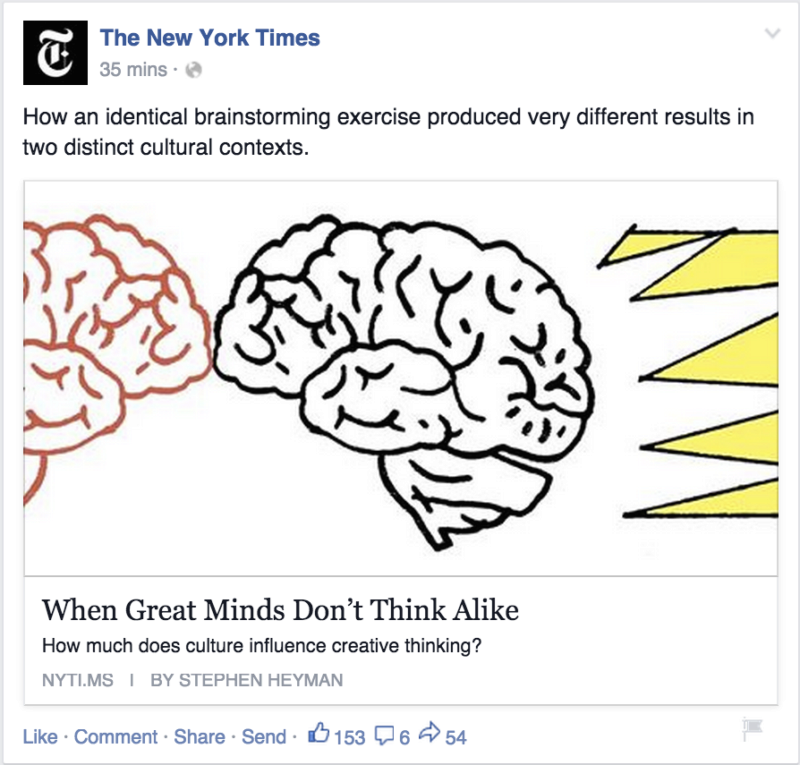 New York Times, Facebook, Link-Vorschau