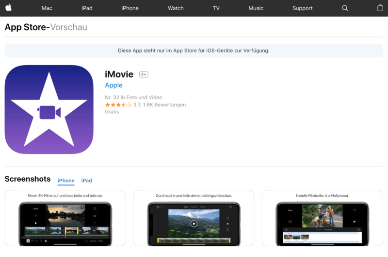 iMovie, iTunes, Apple