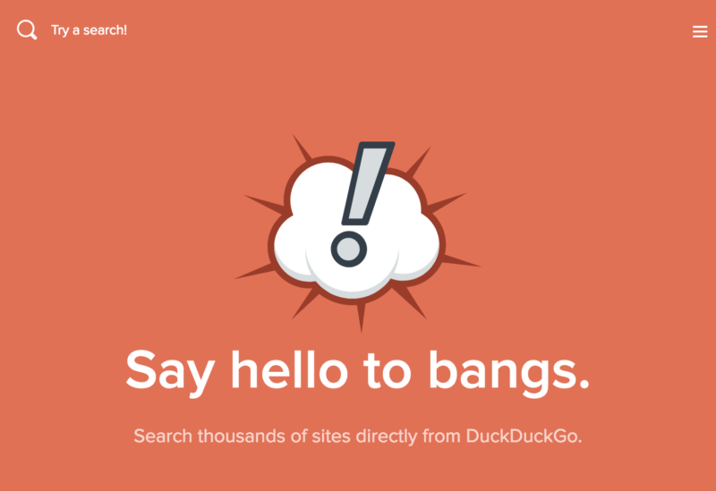 Bang, DuckDuckGo