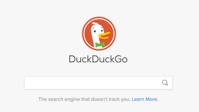 Startseite, Suchmaschine, DuckDuckGo