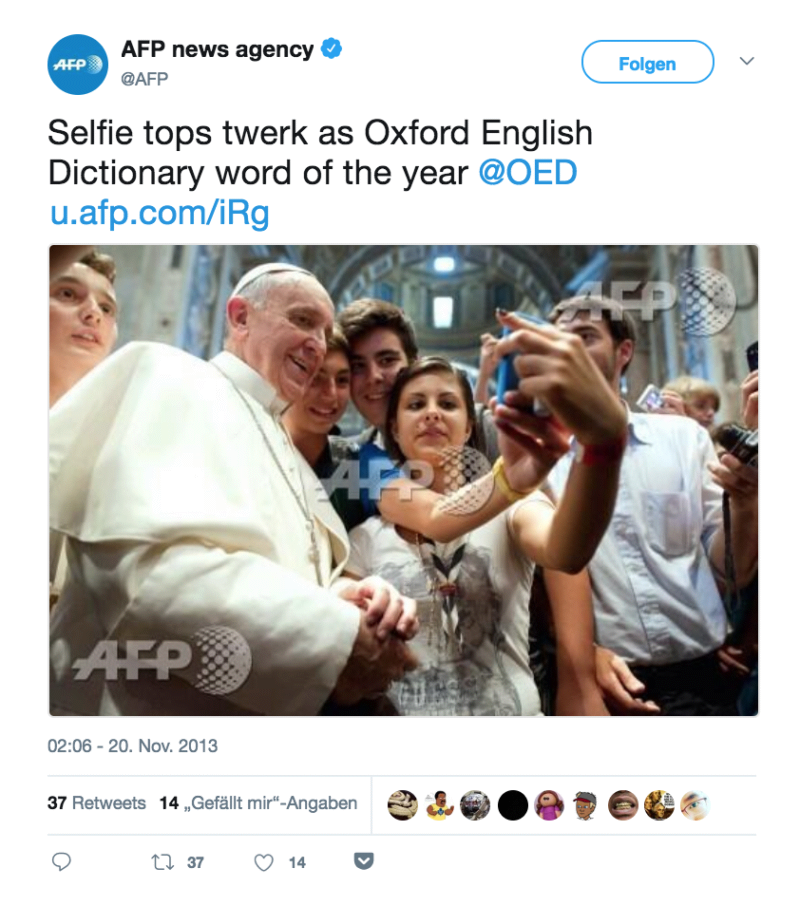 Selfie, Oxford English Dictionary