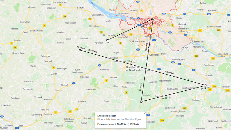Hacks Google Maps Entfernungen messen