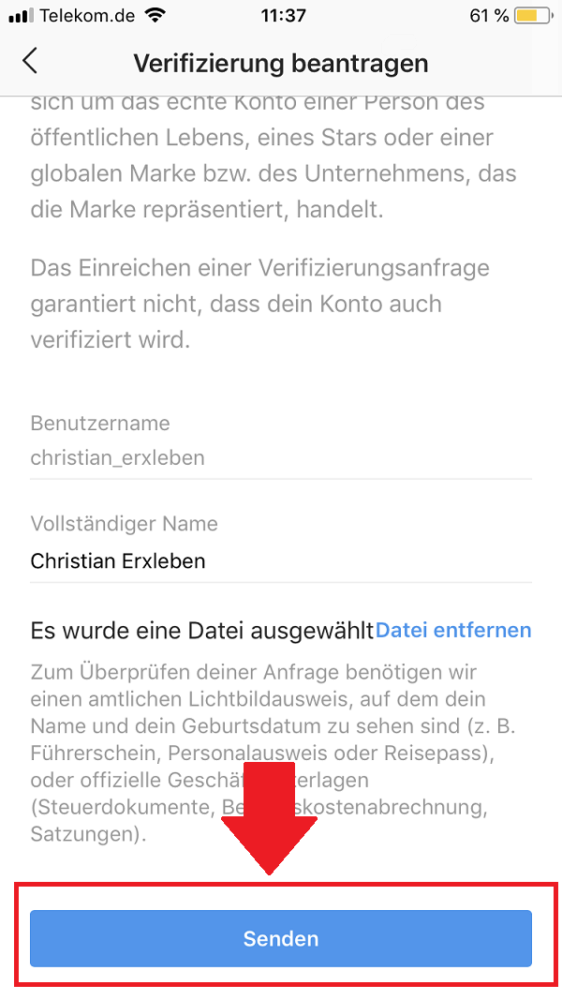 Instagram, Instagram-Verifizierung beantragen, blauer Haken Instagram, Verifizierung bei Instagram