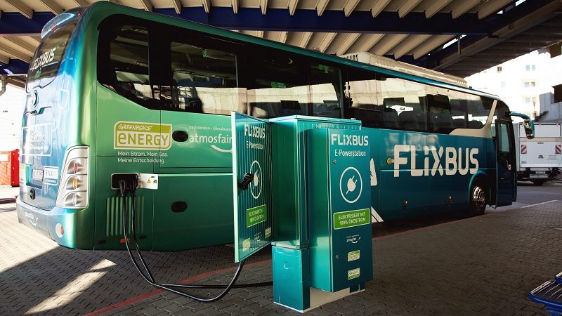 E-Fernbus Flixbus Ladestation