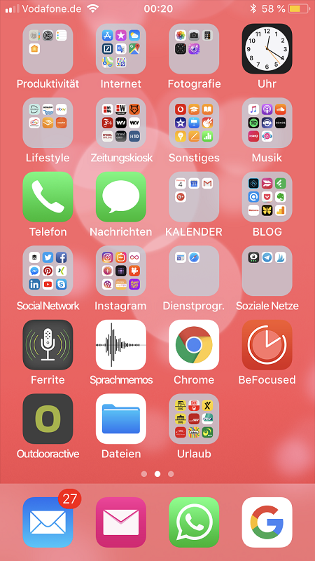 Homescreen Valerie Wagner Fokus Arbeit