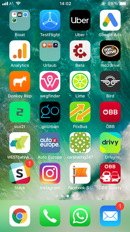 Homescreen Benjamin Lutz Weginder Arbeitstelefon