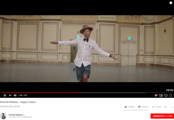 Pharell Williams, Youtube
