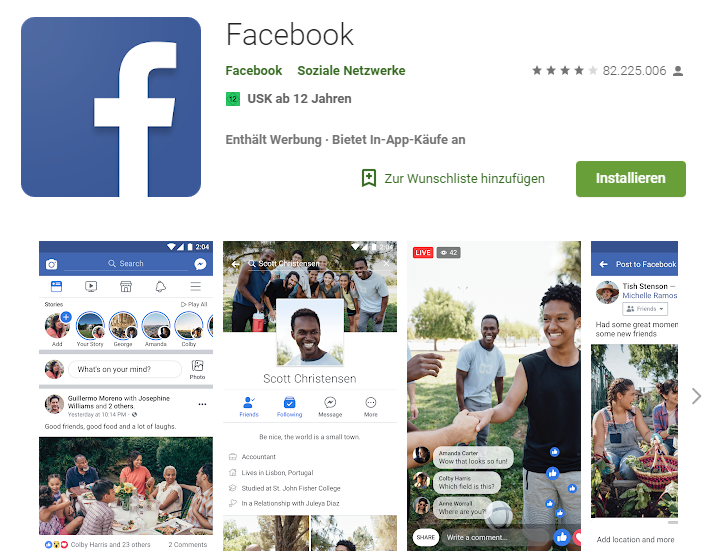 Facebook, Android