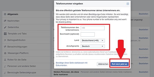 Facebook-Verifizierung