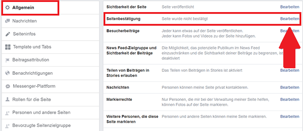 Facebook-Verifizierung