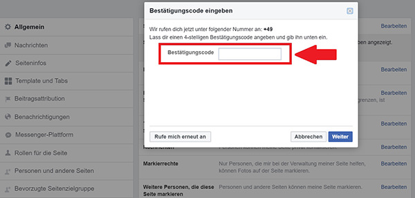 Facebook-Verifizierung