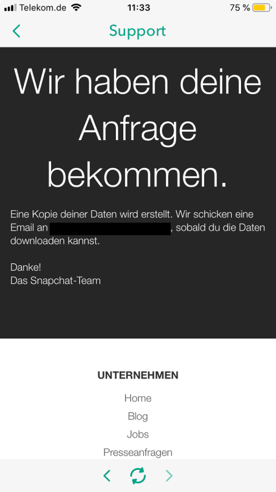 Snapchat, Messenger, DSGVO, Snapchat-Daten herunterladen, Snapchat Daten Download