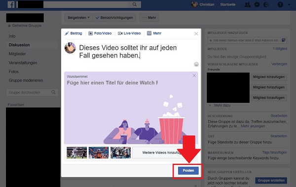 Facebook, Watch Party, Gruppen-Stream