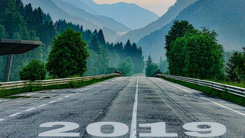 2019, Ausblick, Weg, Straße, Hügel, Berge, Mut