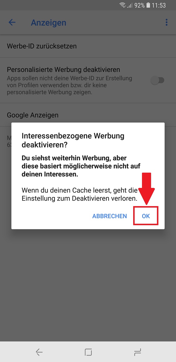 Ad-Tracking, Adtracking, Ad-Tracking deaktivieren, Android