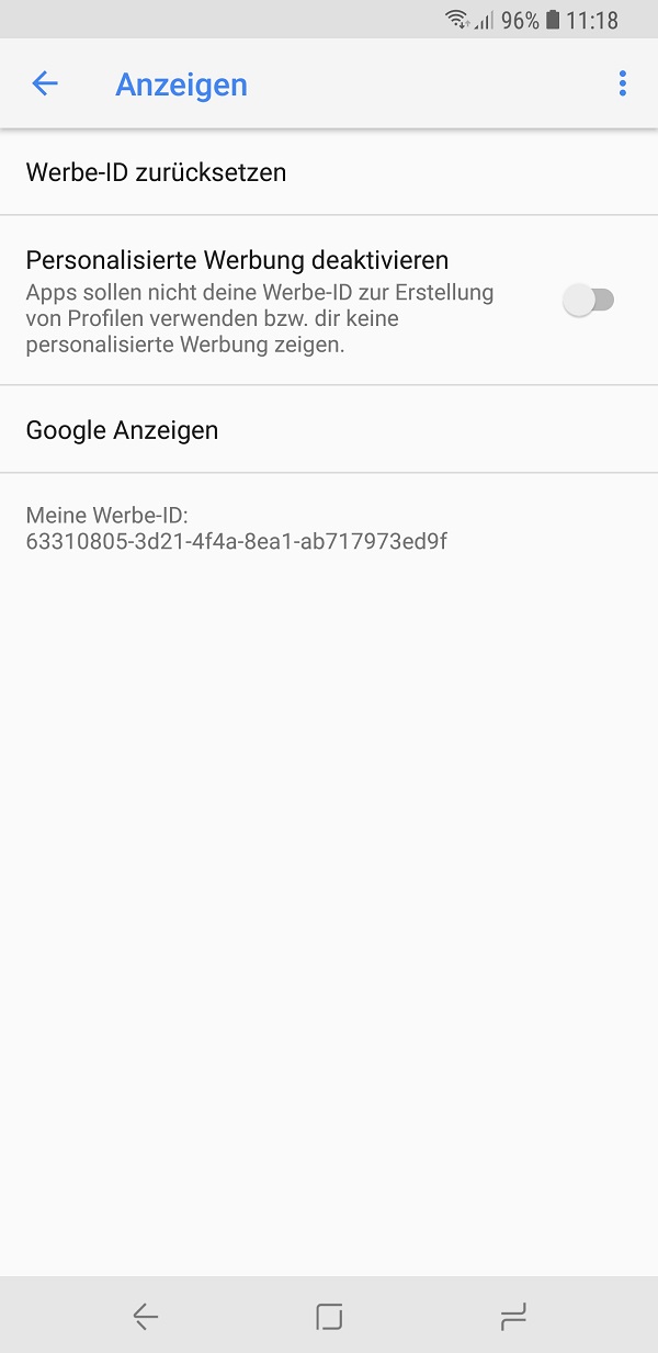 Ad-Tracking, Adtracking, Ad-Tracking deaktivieren, Android