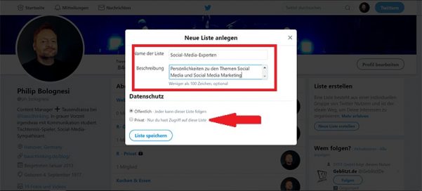 Twitter, Twitter-Liste, Twitterliste, Twitterlisten, Listen bei Twitter