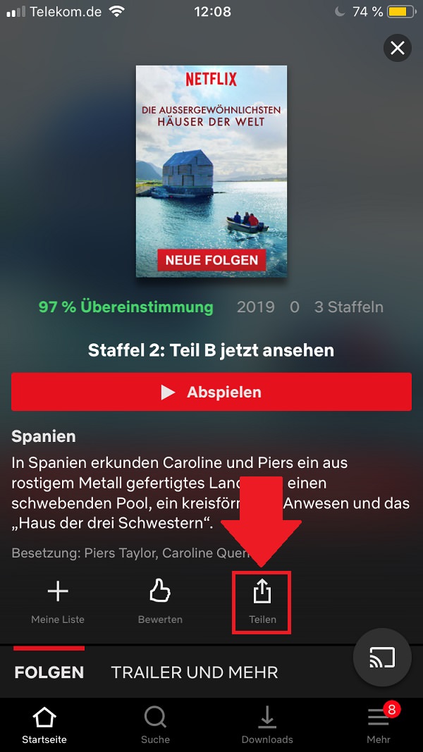 Netflix, Netflix-Empfehlungen teilen, Netflix-Tipps teilen, Netflix via Instagram teilen