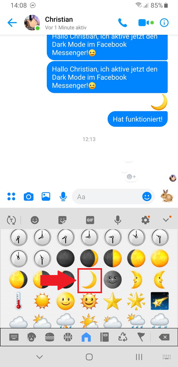 Dark Mode, Facebook Messenger