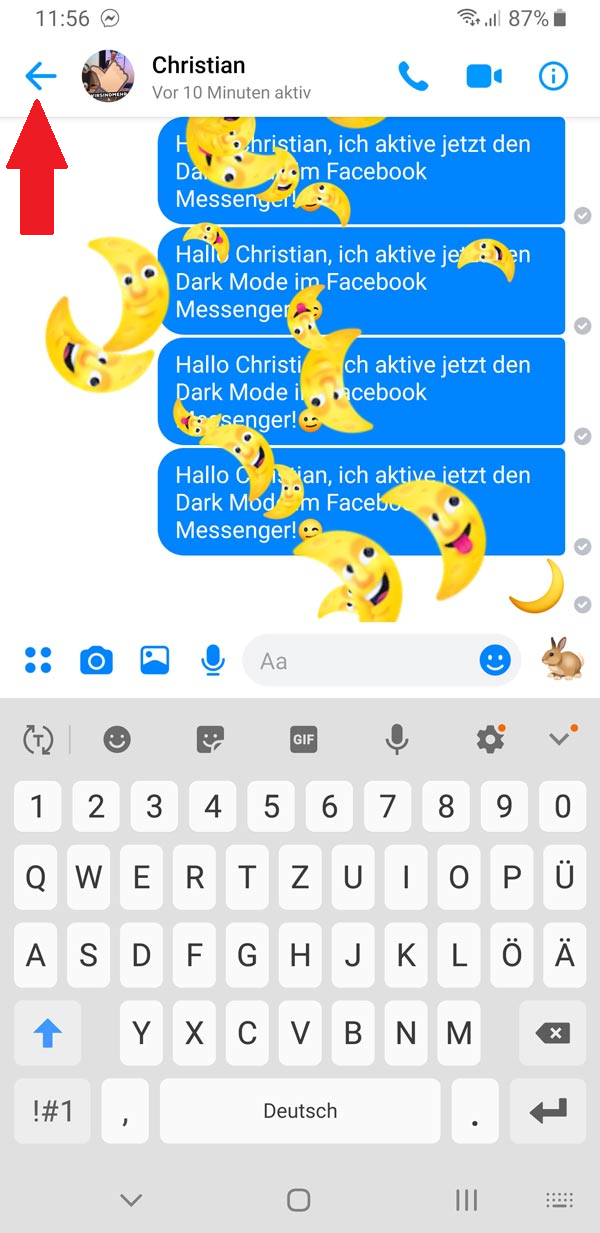 Dark Mode, Facebook Messenger