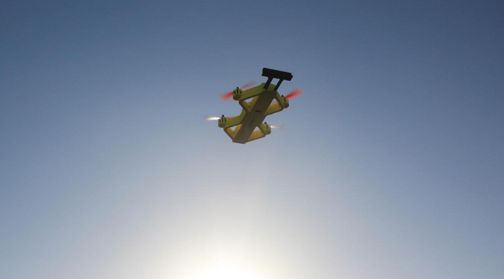 Powder Bee Drohne in der Luft