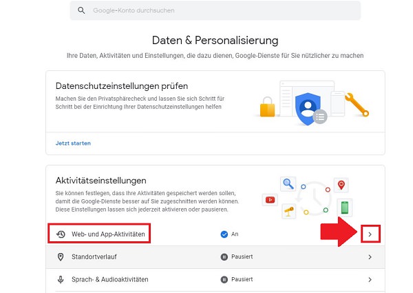 Google Web-Aktivitäten löschen, Web-Verhalten Google löschen, Web Aktivitäten löschen