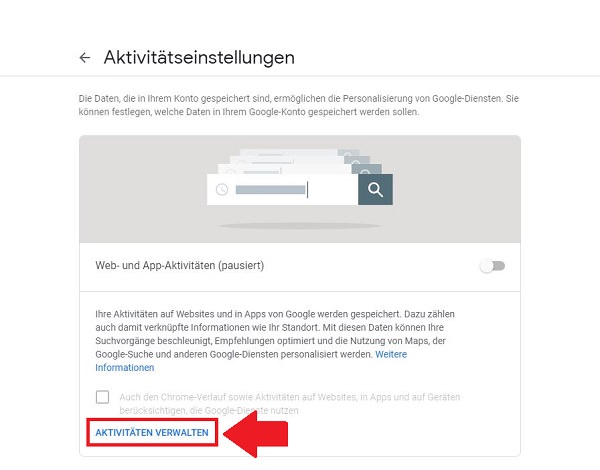 Google Web-Aktivitäten löschen, Web-Verhalten Google löschen, Web Aktivitäten löschen