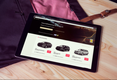 Vehiculum Webseite auf Tablet