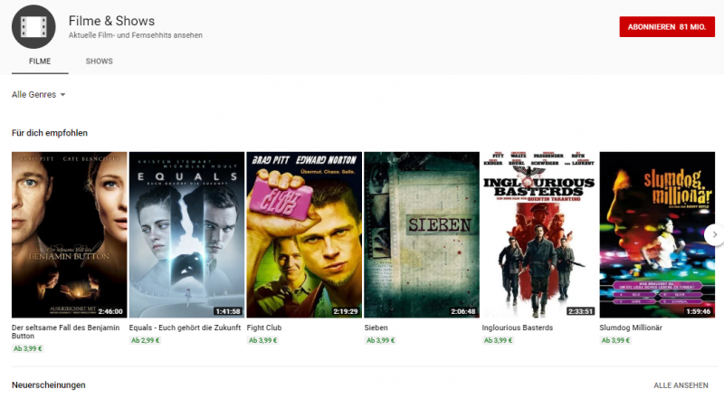 Filme & Shows YouTube