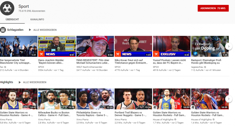 Sports YouTube