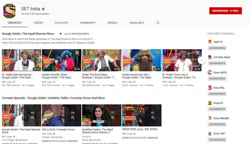 Set India Youtube