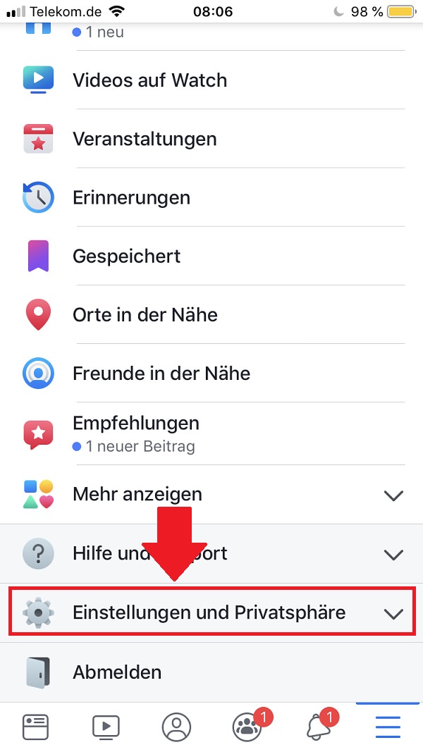 Facebook, Facebook-Benachrichtigungen deaktivieren, Facebook-Benachrichtigungen ausschalten, Push-Benachrichtigungen Facebook iPhone-Einstellungen