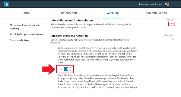 LinkedIn-Tracking deaktivieren, Linkedin Tracking, Ad Tracking bei LinkedIn deaktivieren, Linkedin Werbung deaktivieren