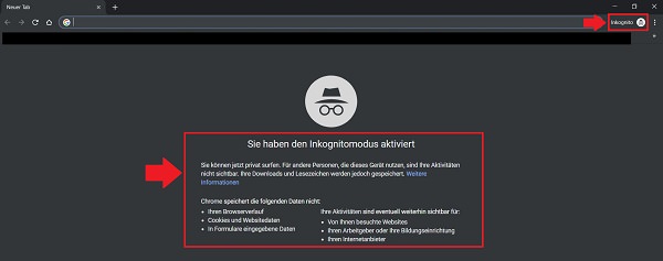 Inkognito-Modus aktivieren, Google Chrome Inkognito-Modus, Chrome Inkognito-Modus Desktop, Chrome Inkognito-Modus Smartphone