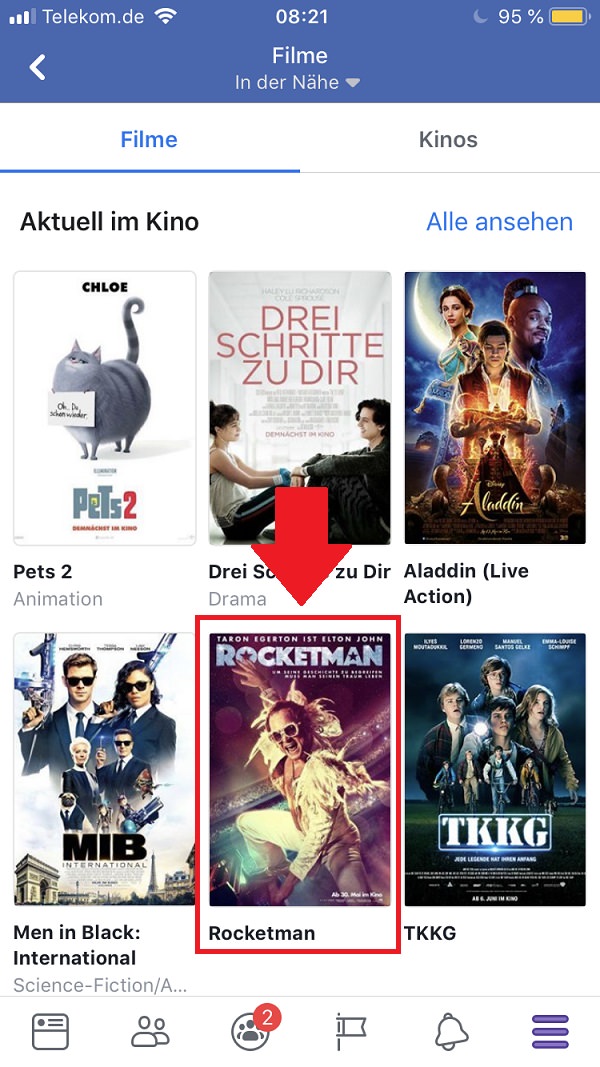 Facebook, Facebook-Apps, Kinotickets online kaufen, Kinotickets kaufen, Kinotickets auf Facebook kaufen