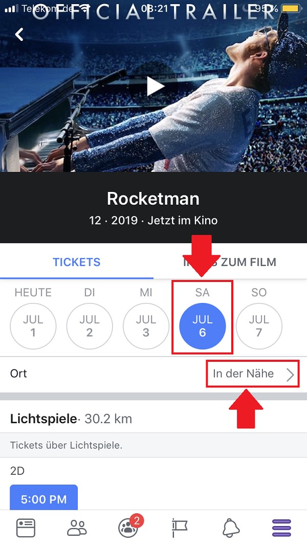 Facebook, Facebook-Apps, Kinotickets online kaufen, Kinotickets kaufen, Kinotickets auf Facebook kaufen