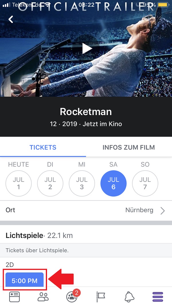 Facebook, Facebook-Apps, Kinotickets online kaufen, Kinotickets kaufen, Kinotickets auf Facebook kaufen