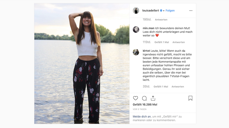 Louisa Dellert, Influencer, Instagram, Shitstorm