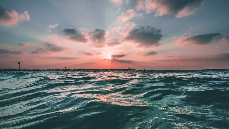 Meer, Ozean, Sonnenuntergang
